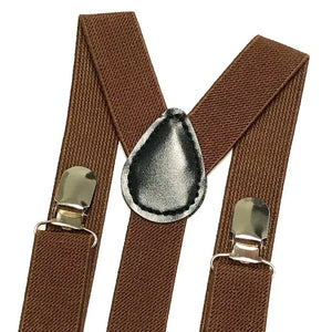 Brown Suspenders with Brown Bow tie