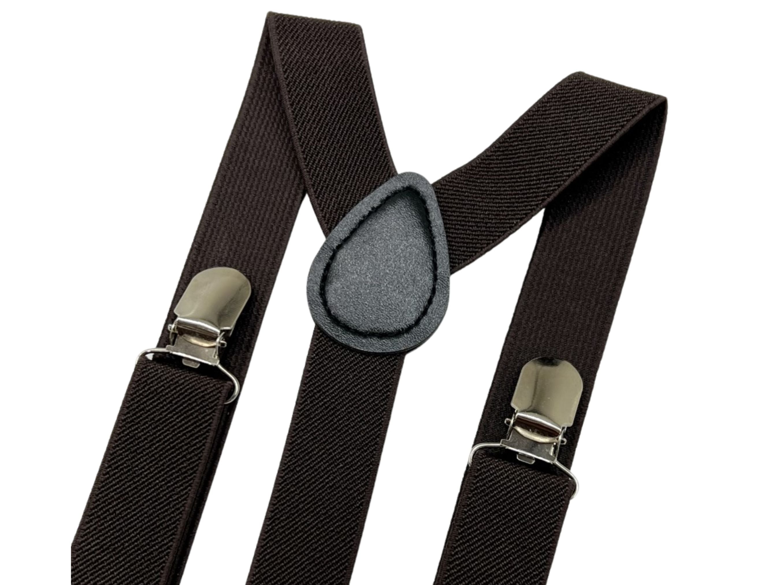 Dark Brown Elastic Suspenders