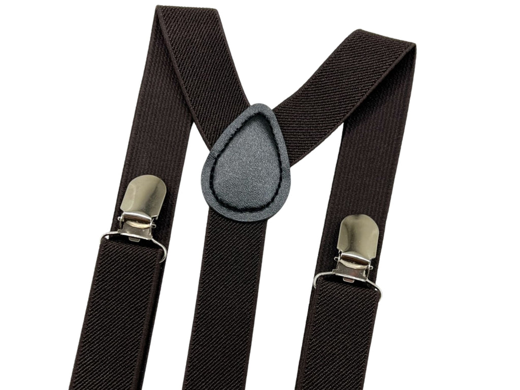 Dark Brown Elastic Suspenders