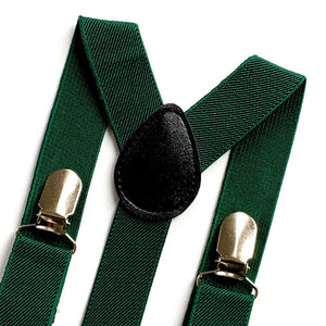Forest Green Bow tie with Forest Green Suspenders