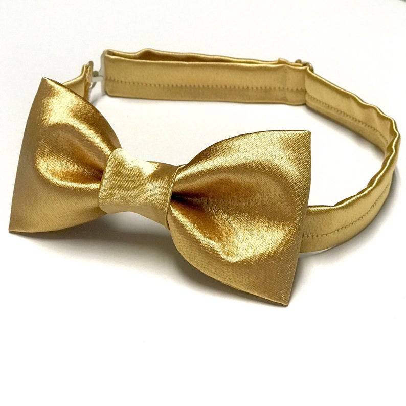 Gold Bow Tie with Black Suspenders