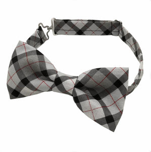 Black and Grey Plaid Bow tie 