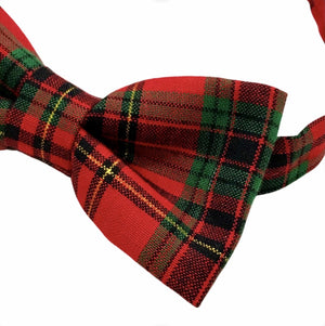 Red Tartan with Metallic Gold Bow tie 