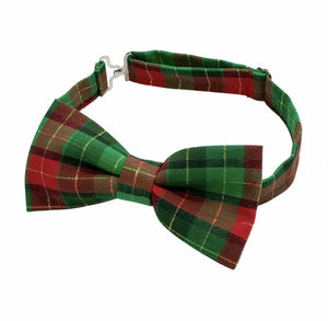 Red, Green and Gold Metallic Christmas Bow tie 