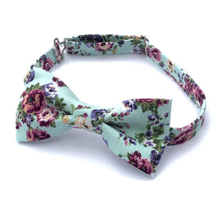 Mint Floral Bow tie 
