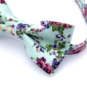 Mint Floral Bow tie