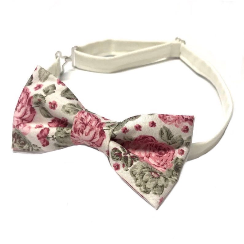 Pink Floral Bow tie