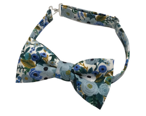 Blue Floral Bow tie 
