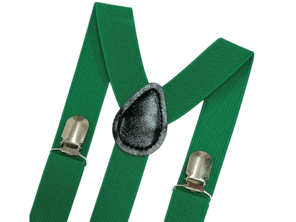 Green Elastic Suspenders