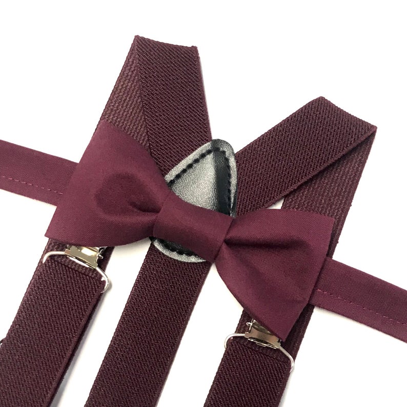 wine bow tie with wine suspenders 