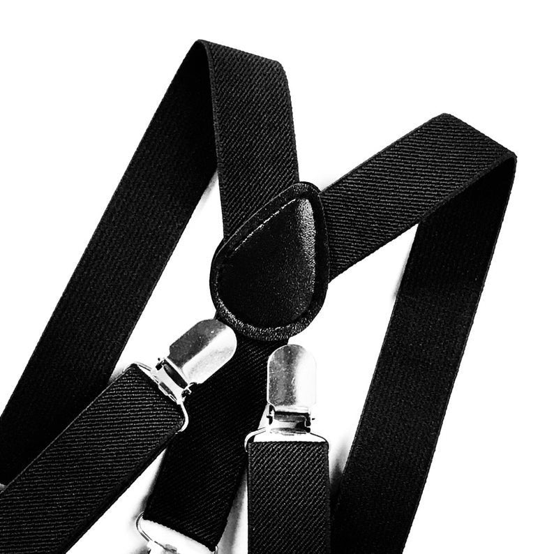 Black Bow Tie with Black Suspenders