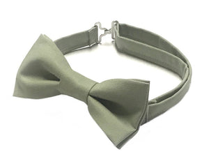 Sage Green Bow Tie with Dark Grey Suspenders