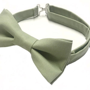 Sage Green Bow Tie with Tan Suspenders